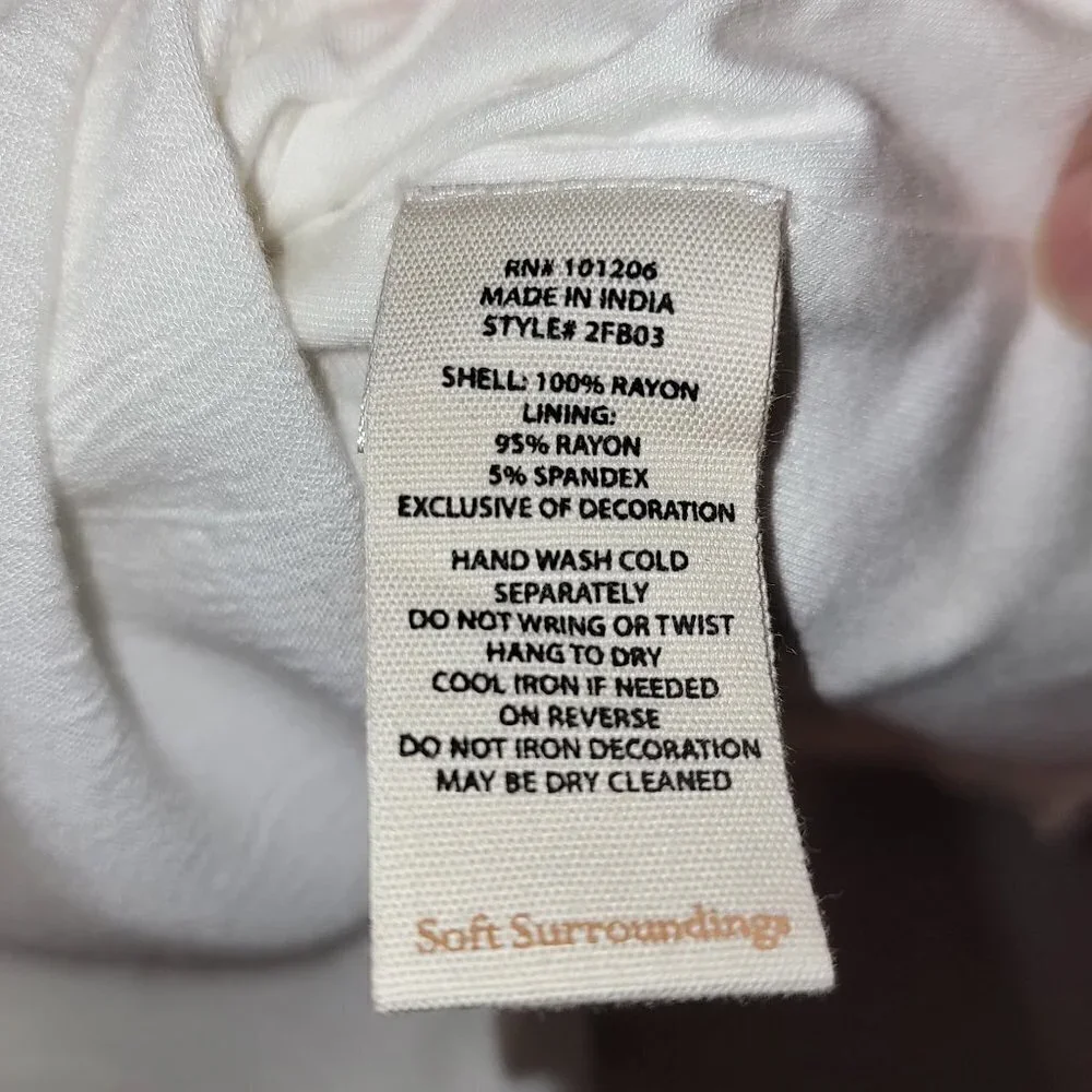 Soft Surroundings white gauze flowy tunic blouse - size XL - Picture 7 of 8